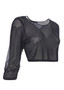 Side of the Cropped Mimosa Mesh Top from Kozan in the color black
