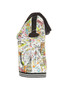 Side of the 'Love in the City' Print Mesh Hoodie from Dolcezza in the multicolor print