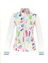 Front of the 'Tropical Trace II' Zip-Up Jacket from Dolcezza in the multicolor print
