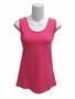 Front of the Basic Scoop Tank from Dolcezza in the color fuchsia pink