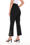 Back of the Grommet Detail Pants from Frank Lyman in the color black