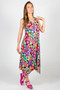 Front of the Multicolor V-Neck Maxi Dress from Pure Essence