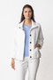 Front of the Quilted Snap Button Jacket from Liv in the color white