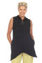 Front of the Sleeveless Tunic with Zipper from Inoah in the color black