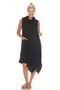 Front of the Waffle Knit Cowl Neck Dress from Inoah in the color black