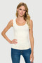 Front of the Ruched 3 Panel Seamless Tank style 1047 from Last Tango in color ivory