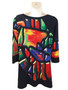 Back of the Abstract Print Asymmetric Insert Tunic from Eva Varro