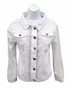 Front of the Bling Jean Jacket from Michael Tyler in the color white