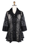 Front of the Two-Tone Soutache Jacket from Damee in the color black