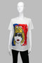 Front of the Graphic Print Face T-Shirt from Radzoli in the multicolor print