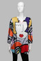 Front of the Graphic Print Face Top from Radzoli in the multicolor print