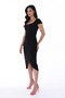 Front of the Cap Sleeve Wrap Dress from Frank Lyman in the color black