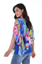 Back of the Abstract Print Chiffon Overlay Top from Frank Lyman in the colors royal blue and multi