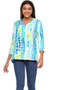 Front of the Gia V-Neck Circle Print Top from Parsley & Sage in the multicolor print
