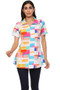 Front of the Wallis Half-Zip Tunic from Parsley & Sage in the multicolor print