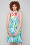 Front of the 'At Liberty in the Garden' Print Flare Dress from Claire Desjardins in the multicolor print
