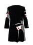 Back of the Red Earrings Lady Tunic from Valentina in the colors black, white and red