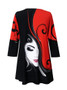 Back of the Lady in Red Studded Tunic from Valentina in the multicolor print