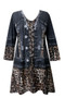 Front of the Leopard and Denim Print Tunic from Valentina in the multi print