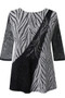 Front of the Metallic Animal Stripe Studded Tunic from Valentina in the color silver