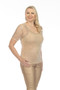 Front of the Mesh Bling 2-Piece Top from AZI in the color gold