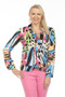 Front of the Front Twist Abstract Print Top from AZI in the pink/multi print