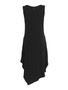 Back of the Long Asymmetrical Dress from Ever Sassy in the color black