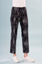 Front of the Printed Bootcut Pants from Insight New York in the black and white print