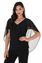 Front of the Overlay Bling Top from Frank Lyman style 248149 in the color black