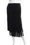 Front of the Double Fringe Skirt from Eva Varro in the color black