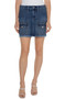 Front of the Frayed Hem Cargo Skirt from Liverpool Jeans in the color state blue