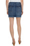 Back of the Frayed Hem Cargo Skirt from Liverpool Jeans in the color state blue