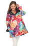 Front of the Watercolor Reversible Raincoat from Lindi style J42401RW-1 in the multicolor print