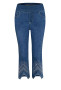 Front of the Pizzazz Bling Denim Capris from Ethyl style P414BWD in the color blue