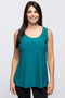 Front of the Scoop Neck Camisole from Fashion Cage style A605 in the color teal