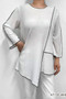 Front of the Hatch Contrast Stitch Tunic from Fashion Cage in the color white