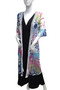 Front of the Multicolor Lace Mesh Duster from Cativa worn open