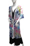 Front of the Multicolor Lace Mesh Duster from Cativa worn with tassels tied