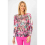 Front of the Graffiti Print Knit Sweater from Look Mode style 1540 in the color fuchsia