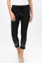 Front of the Rhinestone Studded Jogger from Look Mode style 21088DIA in the color black