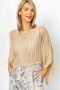 Front of the Short Crochet Sweater from Look Mode style 72052 in the color gold