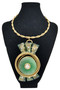 Front of the Teal and Golden Twist Wire Necklace SKU 26289 from Jeff Lieb