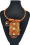 Front of the Orange Stone Twist Wire Necklace SKU 26326 from Jeff Lieb