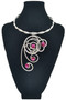 Front of the Pink Stones Twist Wire Necklace SKU 26328 from Jeff Lieb