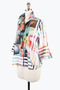 Side of the Framed Art Wire Collar Jacket from Damee in the multicolor print