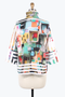 Back of the Framed Art Wire Collar Jacket from Damee in the multicolor print