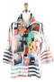 Front of the Framed Art Wire Collar Jacket from Damee in the multicolor print