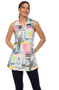 Front of the Erica Half-Zip Sleeveless Tunic from Parsley & Sage style 24T49T7 in the multicolor print