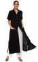 Front of the Nina Button-Up Duster Dress from Parsley & Sage in the color black