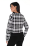 Back of the Plaid Sequin Jacket from Frank Lyman style 246239U in the colors black and white